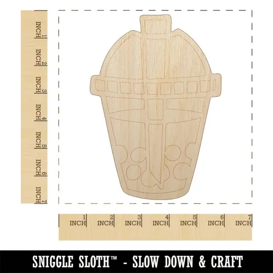 Yummy Bubble Tea Boba Milk Dessert Drink Unfinished Wood Shape Piece Cutout for DIY Craft Projects {1}