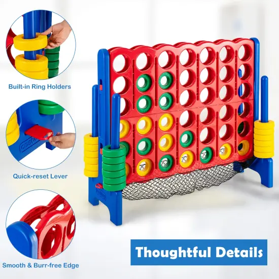 Costway 4-to-Score Giant Game Set 4-in-a-Row Connect Game W/Net Storage for Kids & Adult {4}
