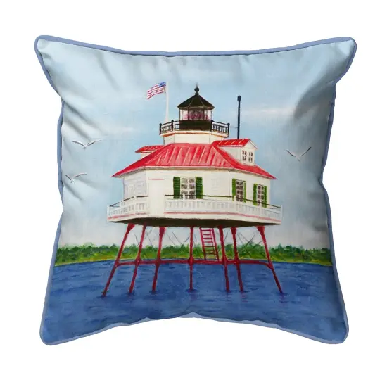 Betsy Drake Drum Point Lighthouse Extra Large 22 X 22 Indoor / Outdoor Pillow {1}