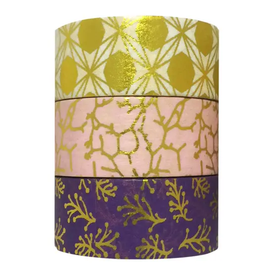 Wrapables Washi Masking Tape (Set of 3) Purple Metallic {2}