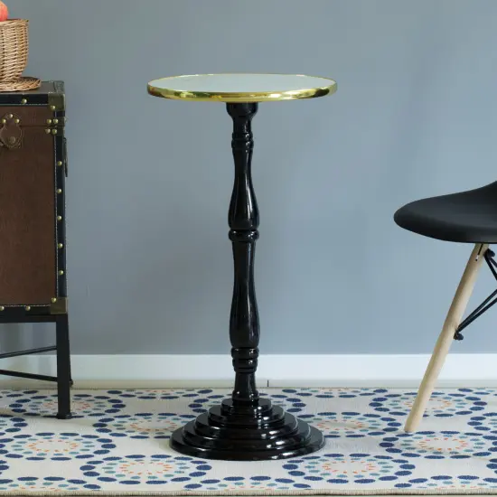 Round Wooden Side Table, Living Room Accent Pedestal End Table - Modern Furniture, Decorative Stand, Small Space Solution, Circular Design, Rustic Home Decor, Elegant Home Furnishing Brown {10}