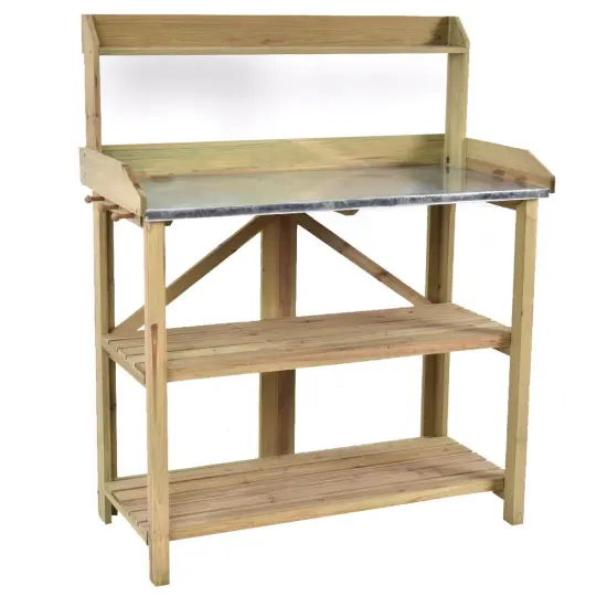 Garden Wooden Plant Bench Work Station {6}