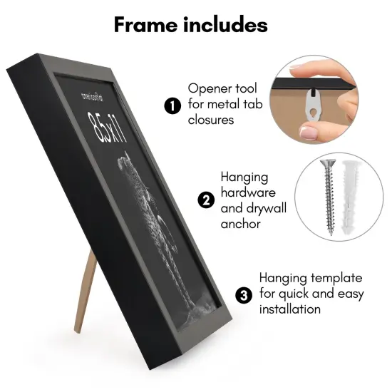 Americanflat Gallery-Style Picture Frame - Ideal Frame for Gallery Wall Display - Showcase Artwork, Prints, and Photos - Shatter Resistant Glass - Hanging Hardware with Drywall Anchor {3}