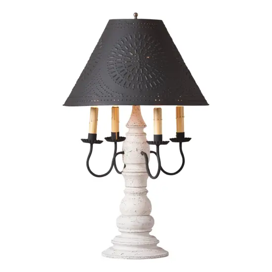 Bradford Lamp in Americana White with White Shade {1}