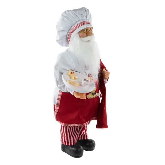 Northlight 16" Chef Santa with Cookies and Napkin Christmas Figure Red {5}