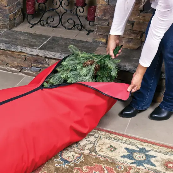 Simple Living Red Rolling Christmas Tree Storage Bag for Trees Up to 7.5ft {3}