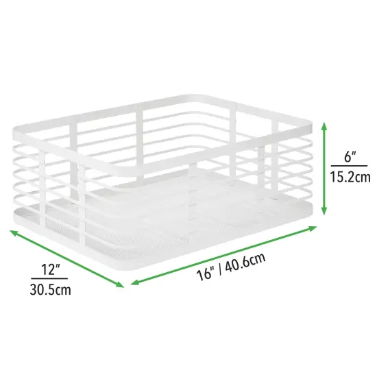 mDesign Metal Wire Food Organizer Storage Bin {3}