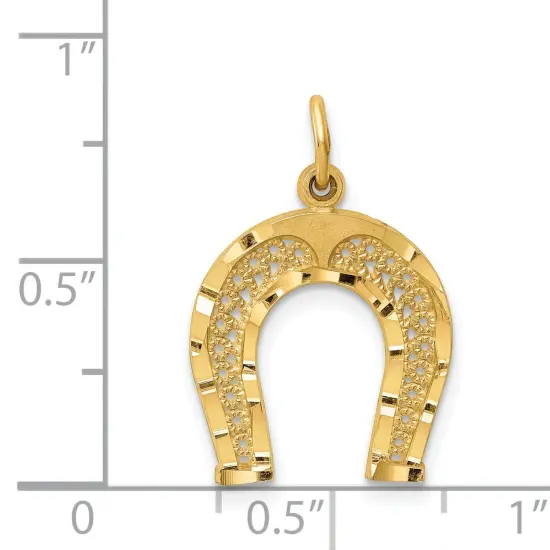 14K Gold Horseshoe Charm Jewelry FindingKing 20mm x 15mm {5}