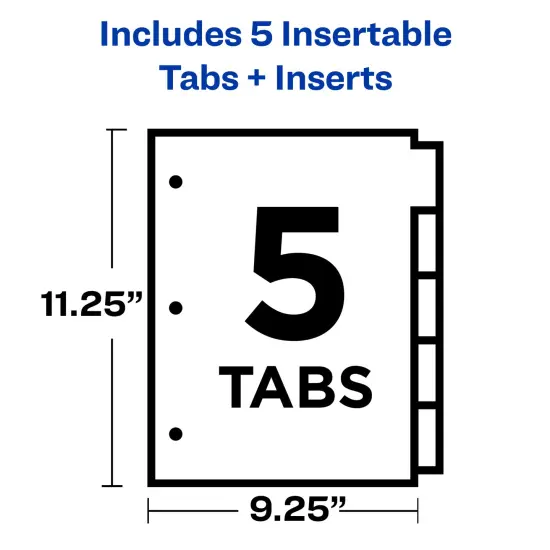 Avery Durable View 3 Ring Binder with 1 Inch Rings, 5 Tab Two-Pocket Plastic Binder Dividers, Assorted Chisel Tip Highlighters, School Supplies Set (01681) {5}