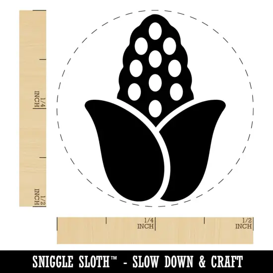 Peeled Corn on the Cob Self-Inking Rubber Stamp for Stamping Crafting Planners Fuchsia {1}