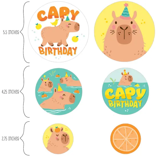 Big Dot of Happiness Capy Birthday - Capybara Party Giant Circle Confetti - Party Decorations - Large Confetti 27 Count {3}