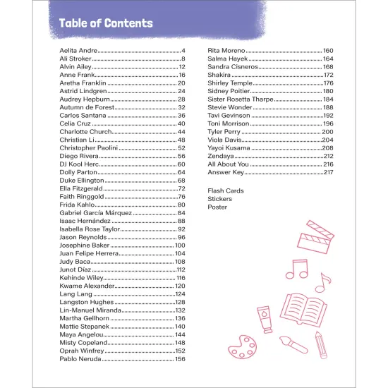 Amazing People: Artists and Performers Activity Book, 2nd Grade Workbook With Biographies, Learning Activities, Stickers, Flash Cards, Poster, and More for Kids Ages 7 and Up {3}