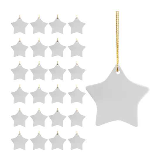 Craft Express Sublimation Printing Ornament - Ceramic Star, 3", Pkg of 25 {1}