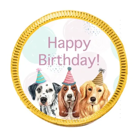 84 Pcs Dogs Kid's Birthday Candy Party Favors Chocolate Coins with Gold Foil {3}