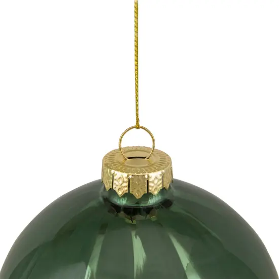 Northlight Shiny Brush Stroke Glass Christmas Ball Ornament - 4" - Green {5}