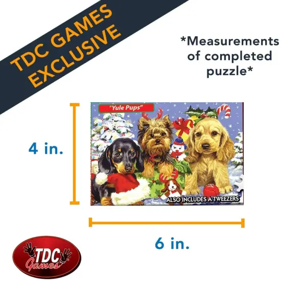 TDC Games World's Smallest Jigsaw Puzzle - Yule Pups, 6 in. {3}
