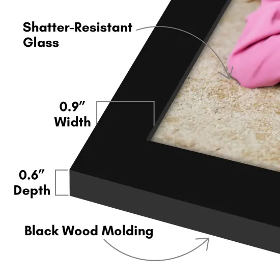 Americanflat Gallery Picture Frame - Photo Frame for Wall Decor - Shatter Resistant Glass - Adjustable Hanging Hardware - Includes Easel for Tabletop Display {3}