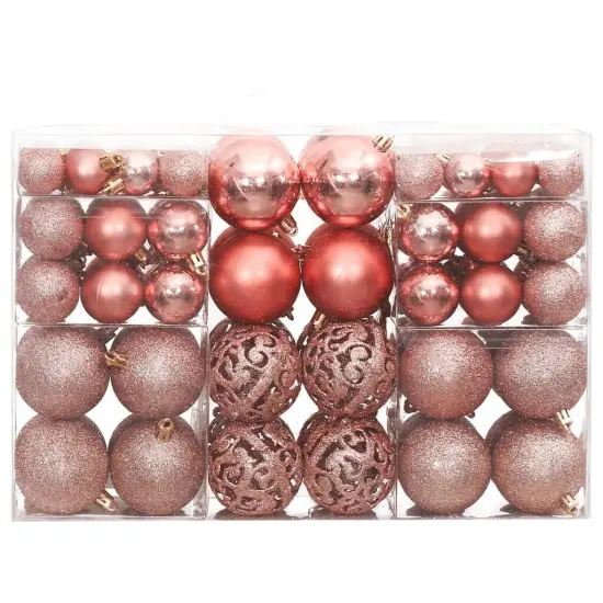 Christmas Baubles 100 pcs1.2" / 1.6" / 2.4" Pink and Rose {2}