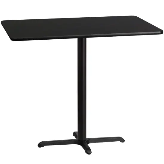 Emma and Oliver 30"x48" Rectangular Laminate Bar Table with 23.5"x29.5" Base Black {1}