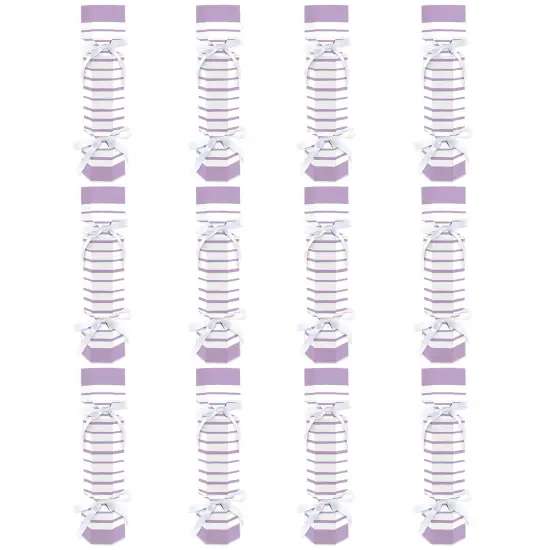 Big Dot of Happiness Purple Stripes - No Snap Simple Party Table Favors - DIY Cracker Boxes - Set of 12 {6}