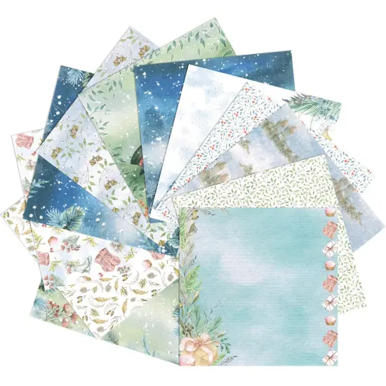 Wrapables 6x6 Decorative Single-Sided Scrapbook Paper for Arts & Crafts Projects, Scrapbooking, Card-Making Snowy Winter {4}