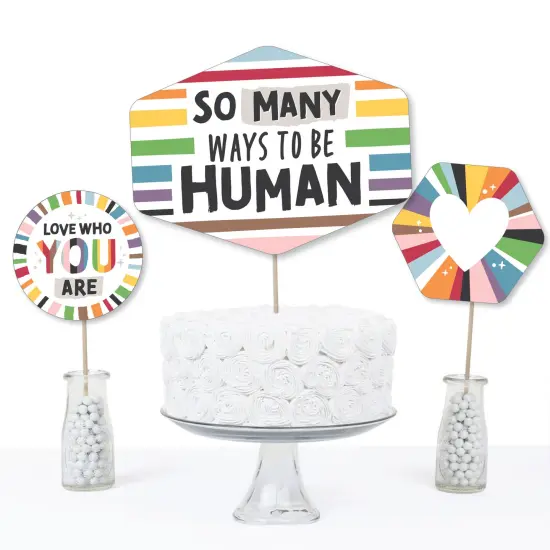 Big Dot of Happiness So Many Ways to Be Human - Pride Party Centerpiece Sticks - Table Toppers - Set of 15 {4}