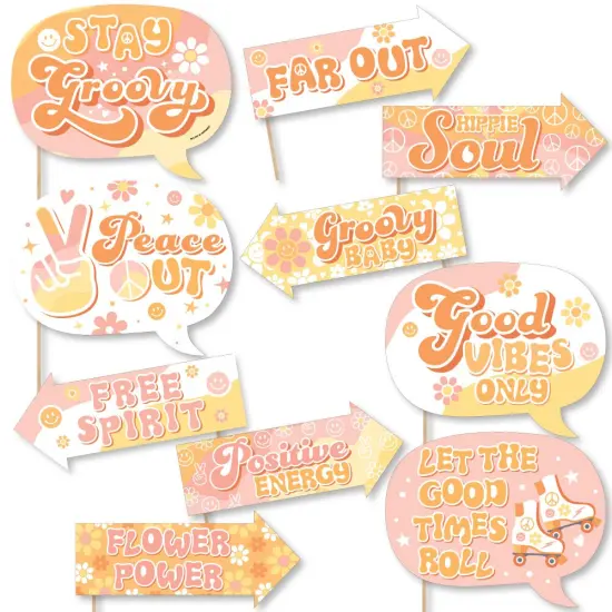Big Dot of Happiness Funny Stay Groovy - Boho Hippie Party Photo Booth Props Kit - 10 Piece {1}