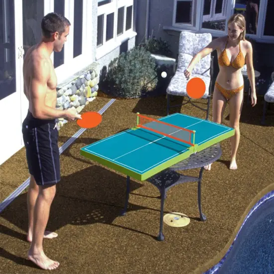 Swim Central 54" Blue and Orange Floating Ping-Pong Table Swimming Pool Game {4}