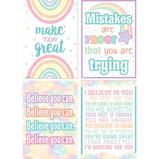 Pastel Pop Positive Posters, Set of 4 {1}