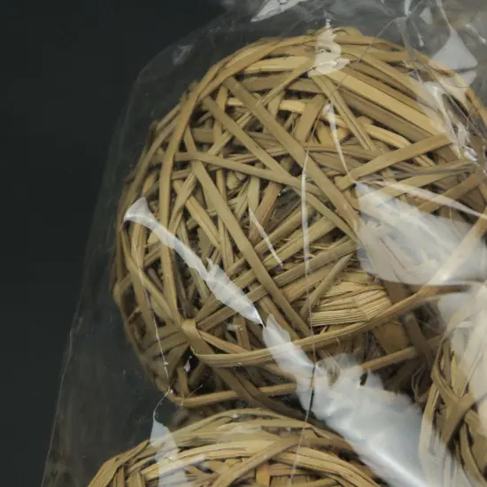 12 Pc Natural Brown Dried Reed Decorative Balls Accent Vase Bowl Filler Spheres {4}