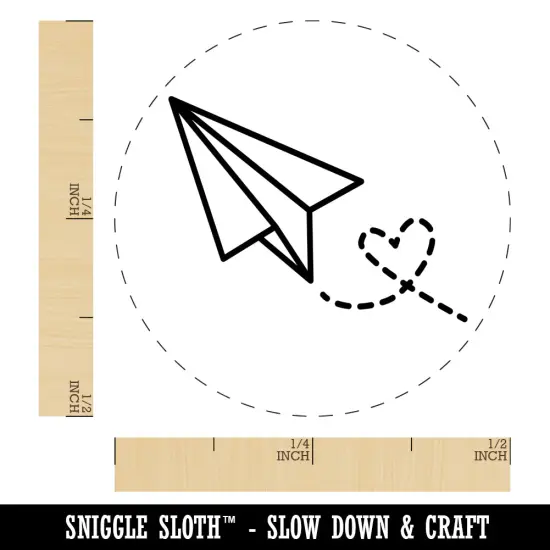 Paper Airplane with Heart Self-Inking Rubber Stamp for Stamping Crafting Planners Pink {1}
