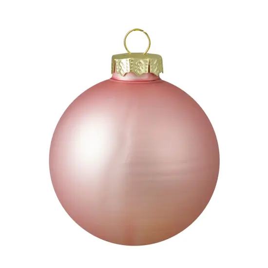 Northlight 2-Finish Glass Ball Christmas Ornaments - 2.5" (60mm) - Pink - 9ct {4}