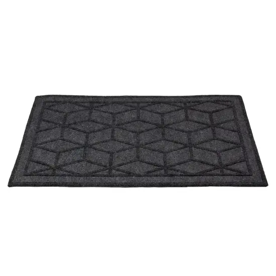 Northlight Gray Diamond Patterned Rectangular Coir Doormat 18" x 30" {4}