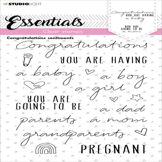 Studio Light Essentials Clear Stamp-Nr. 175, Congratulations Sentiments {1}