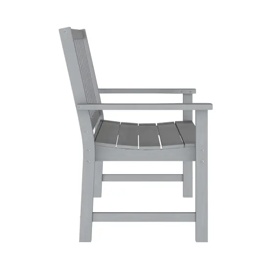 Merrick Lane Cressly All Weather Recycled HDPE Bench for Indoor and Outdoor Use White {11}