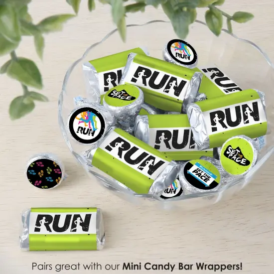 Big Dot of Happiness Set the Pace - Running - Track, Cross Country or Marathon Party Small Round Candy Stickers - Party Favor Labels - 324 Count {7}