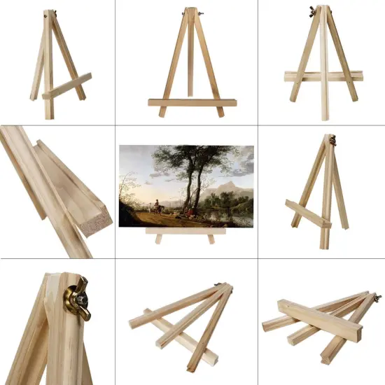 Portable 9" Wood Tripod Tabletop Display Easel for Artist Painting, Sketching, Displaying Photos, Decorative Plates and More {3}