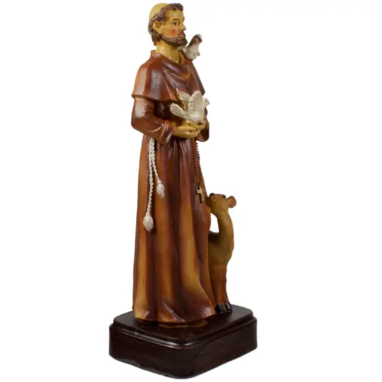 Northlight 9.5" St Francis of Assisi Polyresin Tabletop Figurine Brown {4}