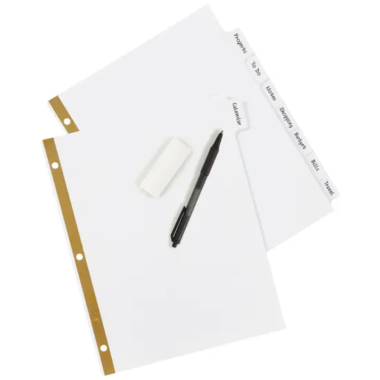 Avery Big Tab Write & Erase Paper Dividers with Gold Reinforcement, 8-Tab Set, White, 6 Sets (21213) {4}