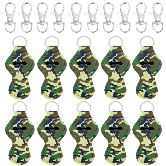 Wrapables 10 Pack Chapstick Holder Keychain with 10 Pieces Metal Clasps Baseball/Softball {7}