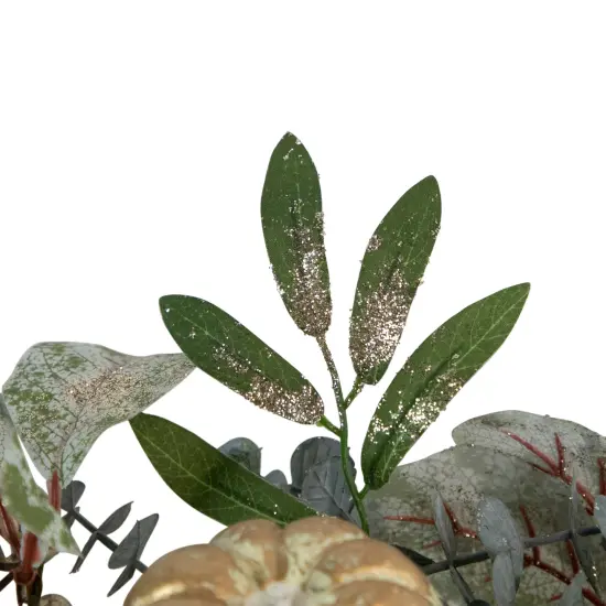 Northlight 36" Neutral Colored Pumpkin and Pine Cones Fall Harvest Swag - Unlit Green {6}