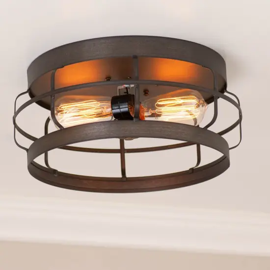 Irvins Country Tinware 11-Inch Round Strap Flush Mount Ceiling Light {3}