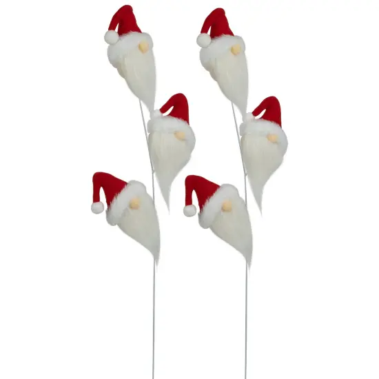 Northlight Set of 2 Plush Red and White Santa Gnome Christmas Picks 27" {5}