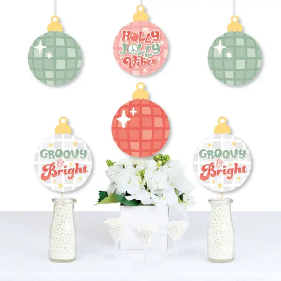 Big Dot of Happiness Groovy Christmas - Disco Ball Ornaments Decorations DIY Pastel Holiday Party Essentials - Set of 20 {1}