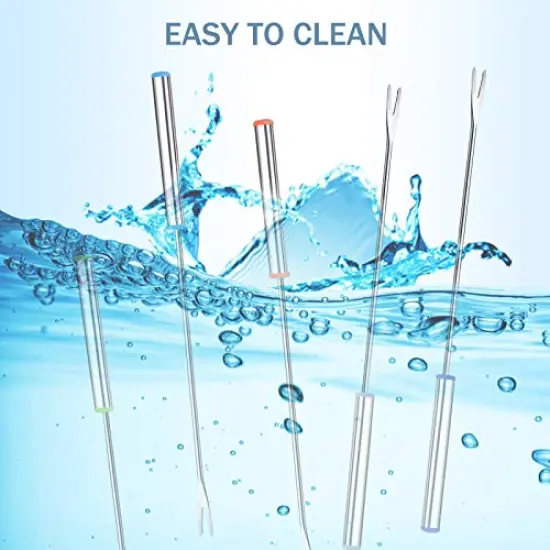 6 PCS 9.5 Inch Color-Coded Stainless Steel Fondue Forks, Cheese Fondue Fork Stainless Steel Fruit Fondue Forks with Heat-blocking Handle for Chocolate Fountain Cheese Hot Pot Barbecue Marshmallows {4}