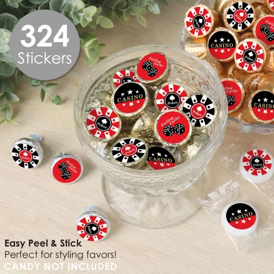 Big Dot of Happiness Las Vegas - Casino Party Small Round Candy Stickers - Party Favor Labels - 324 Count {3}