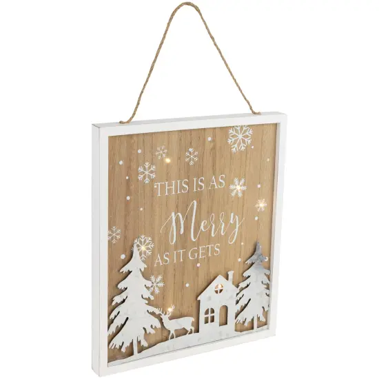 Northlight Lighted "This Is As Merry As It Gets" Christmas Wall Sign - 13.75" Brown {5}