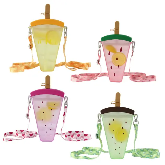 Spec101 Party Favor Cute Water Bottles - 4pk Popsicle Water Bottle with Strap {1}
