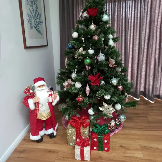 Northlight 32" Red and Gold Santa Claus with Gifts Christmas Figure {7}