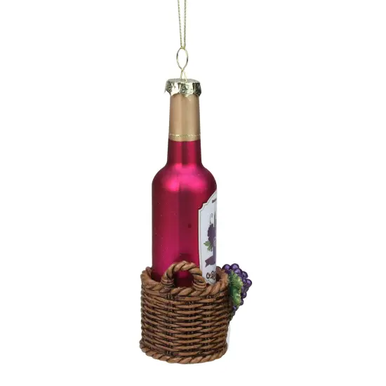 Northlight 6.25" Pink and Brown Wine Bottle Hanging Christmas Ornament {3}